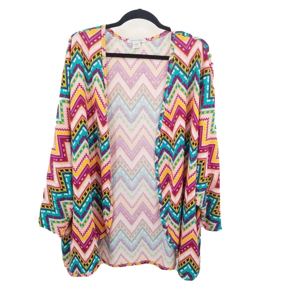 99 JANE STREET chevron print cardigan dolman